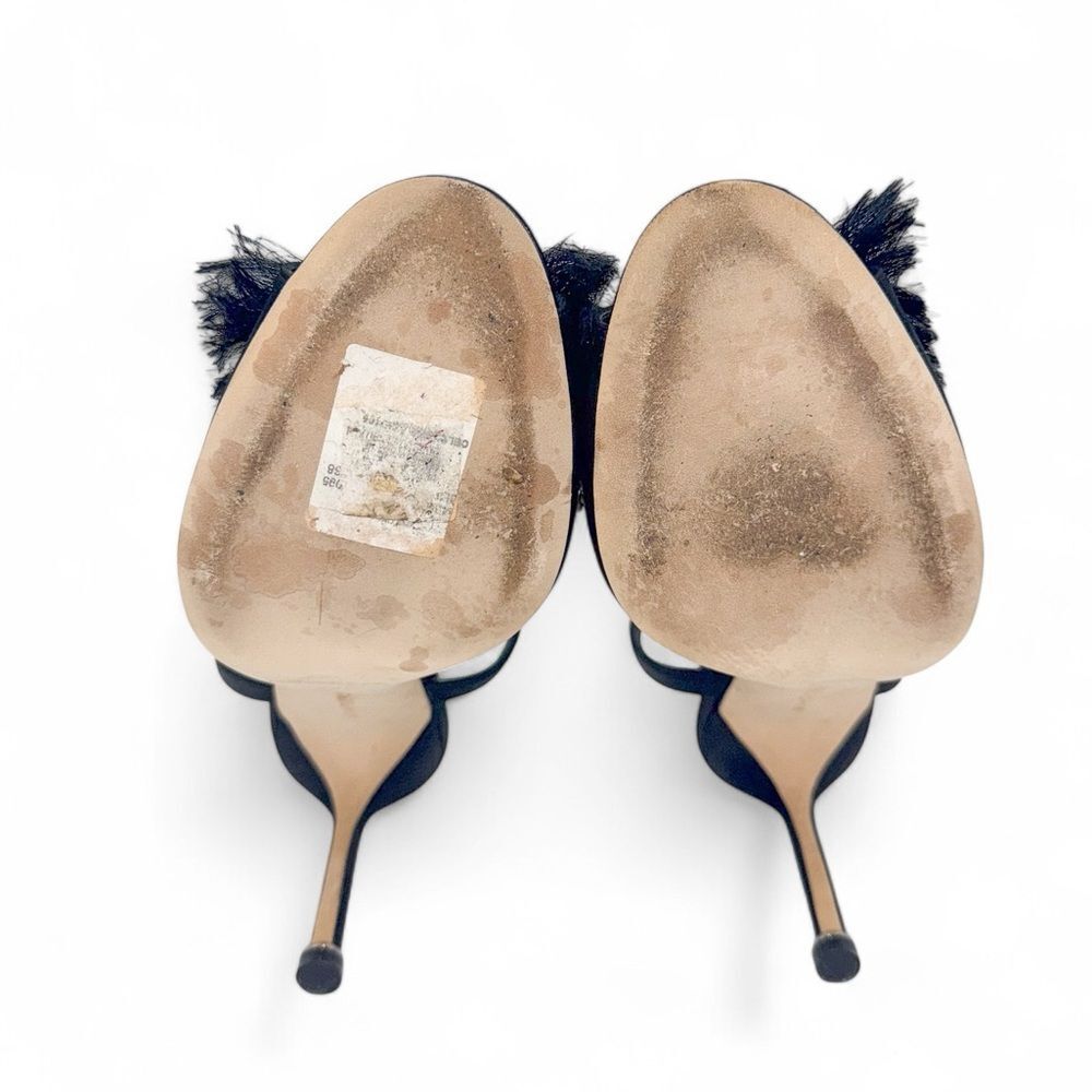 Rare Black MANOLO BLAHNIK Hangisi Crystal & Fringe Embellished Heels Siz… - Picture 9 of 10